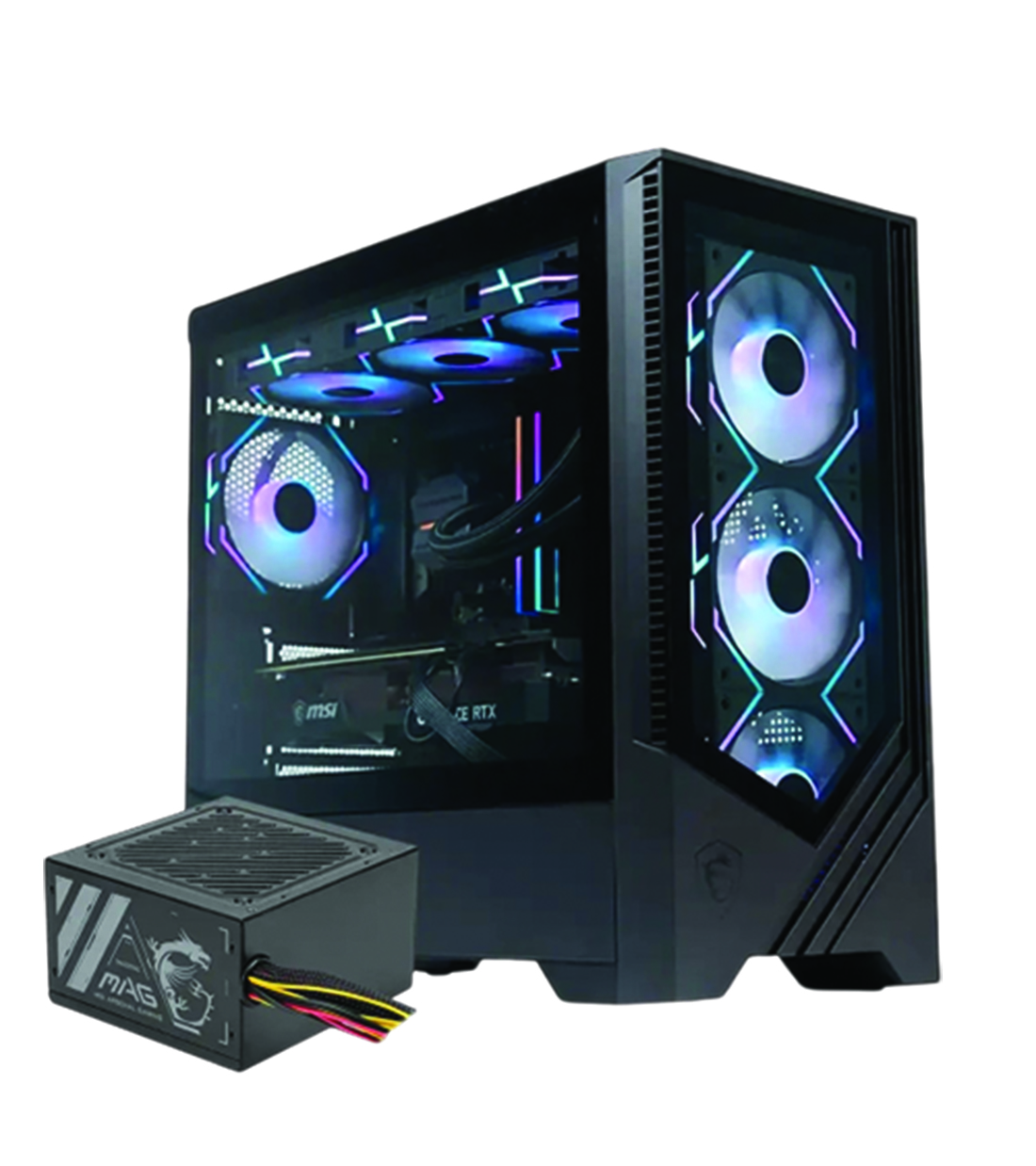 کیس و پاور گیمینگ ام اس آی  PAG FORGE M100A D50 + MAG A500N-H