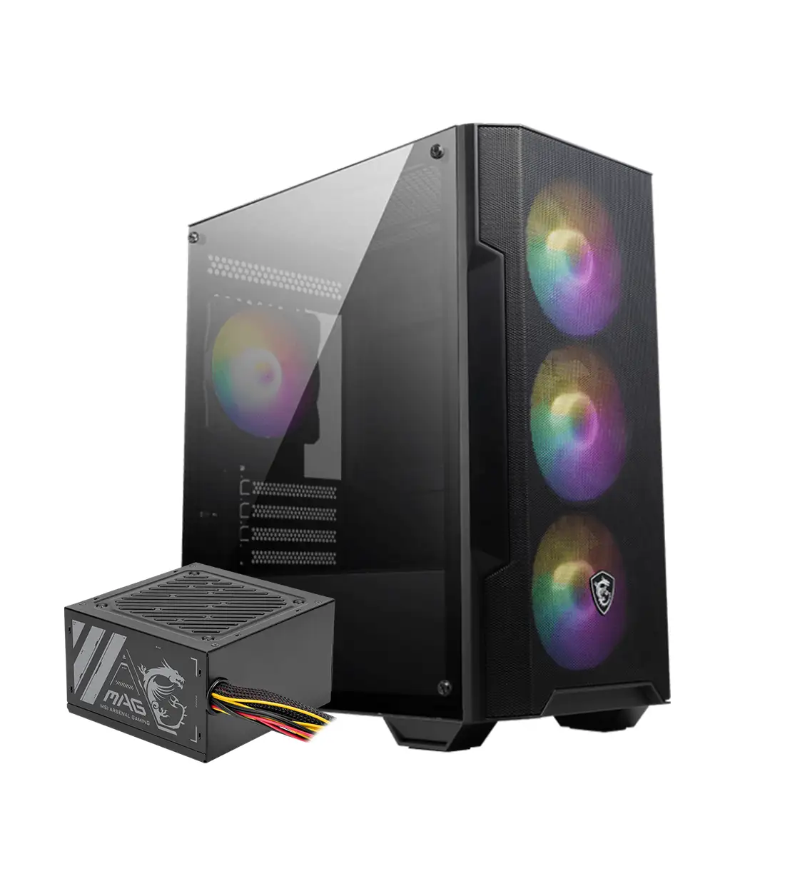 کیس و پاور گیمینگ ام اس آی  MAG FORGE M100A + MAG A500N-H