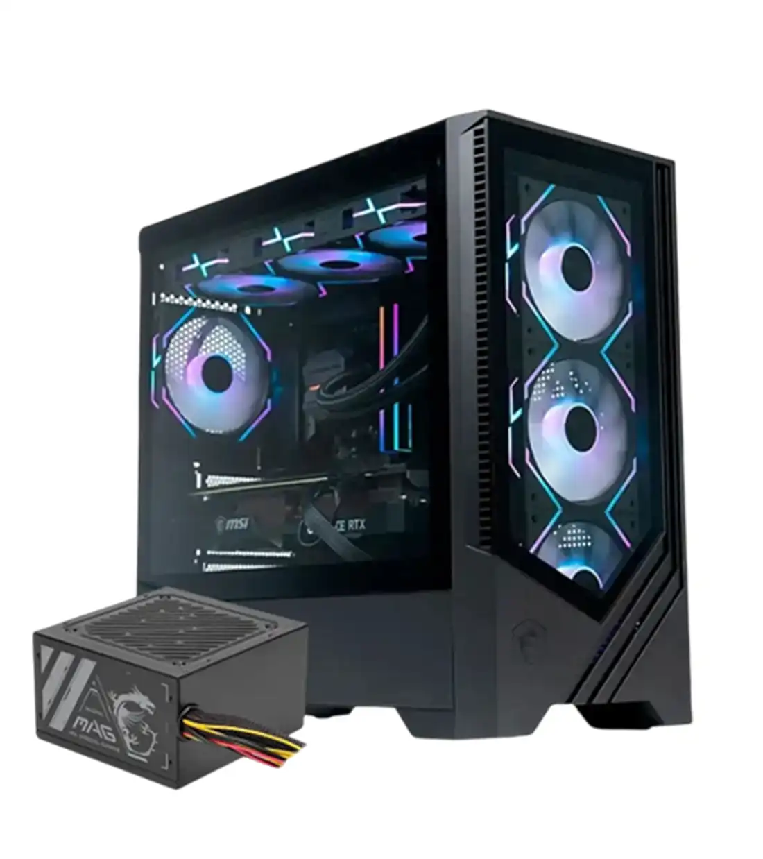 کیس و پاور گیمینگ ام اس آی  PAG FORGE M100L + MAG A500N-H