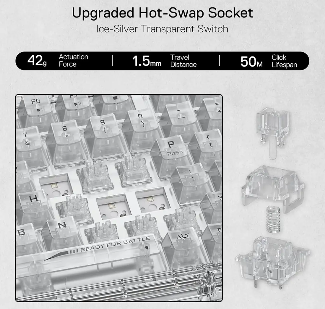کیبورد شیشه ایی ردراگون ELF PRO K649