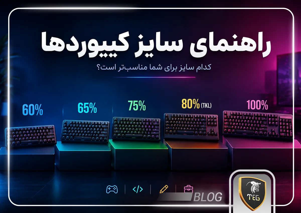 راهنمای کامل سایز کیبوردها